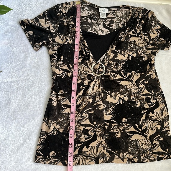 90’s Y2K Women’s Whimsigoth Witchy‎ Boho Abstract Floral Tapestry Stretch Top S - Picture 6 of 9